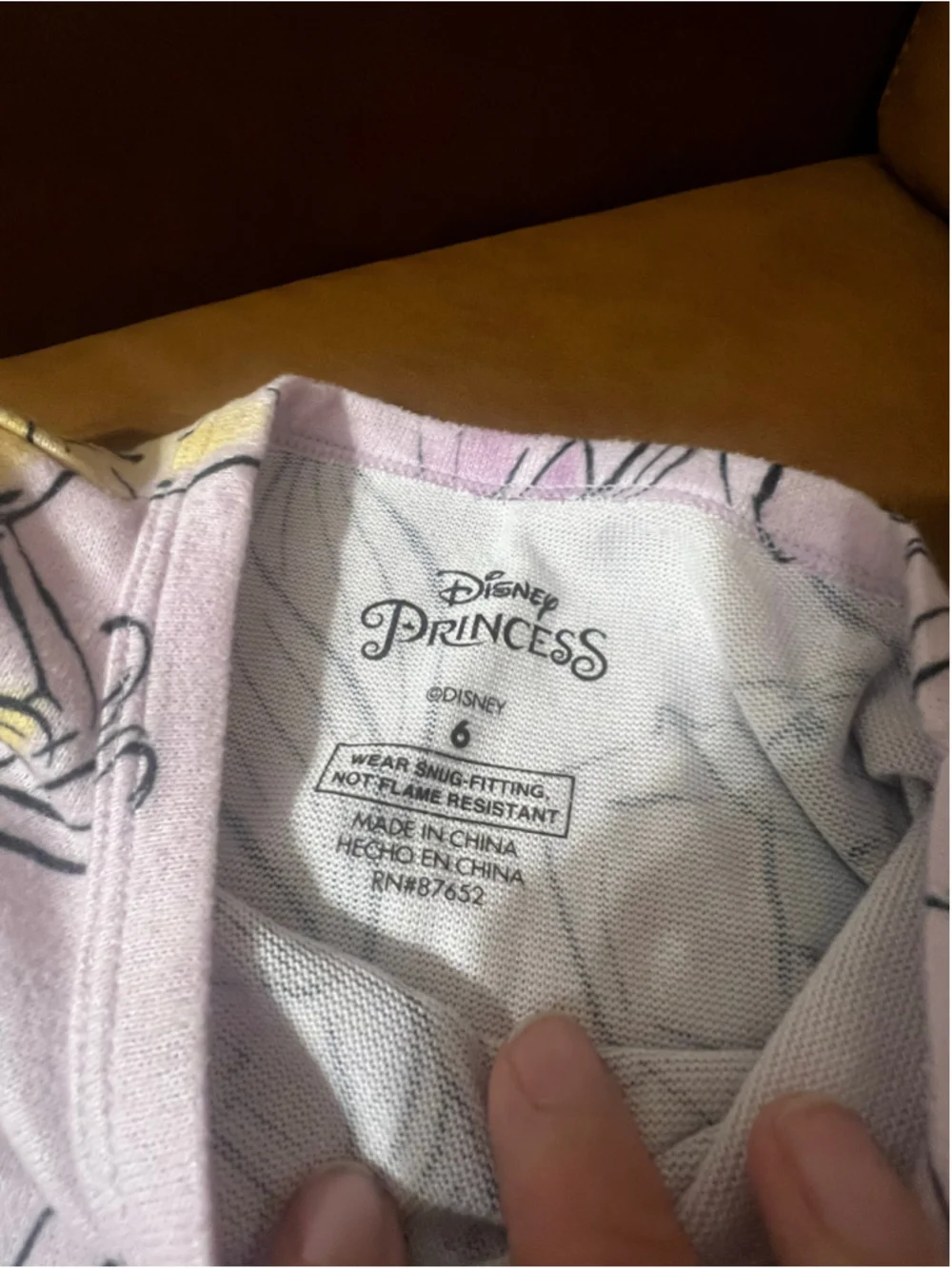 Girls Disney Princess Pajama Set Size 6 Pink